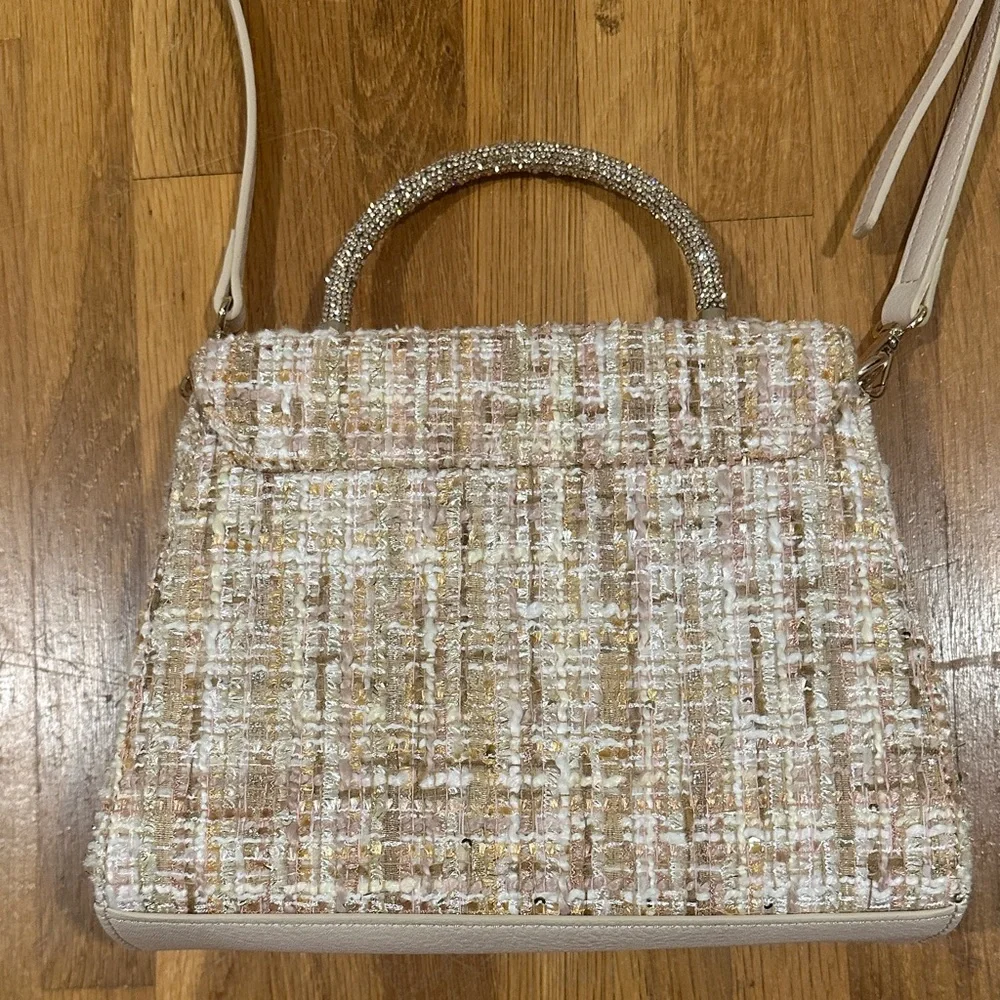 LC Lauren Conrad | Elegant Tweed Handbag with Chain Handle - Picture 11 of 16